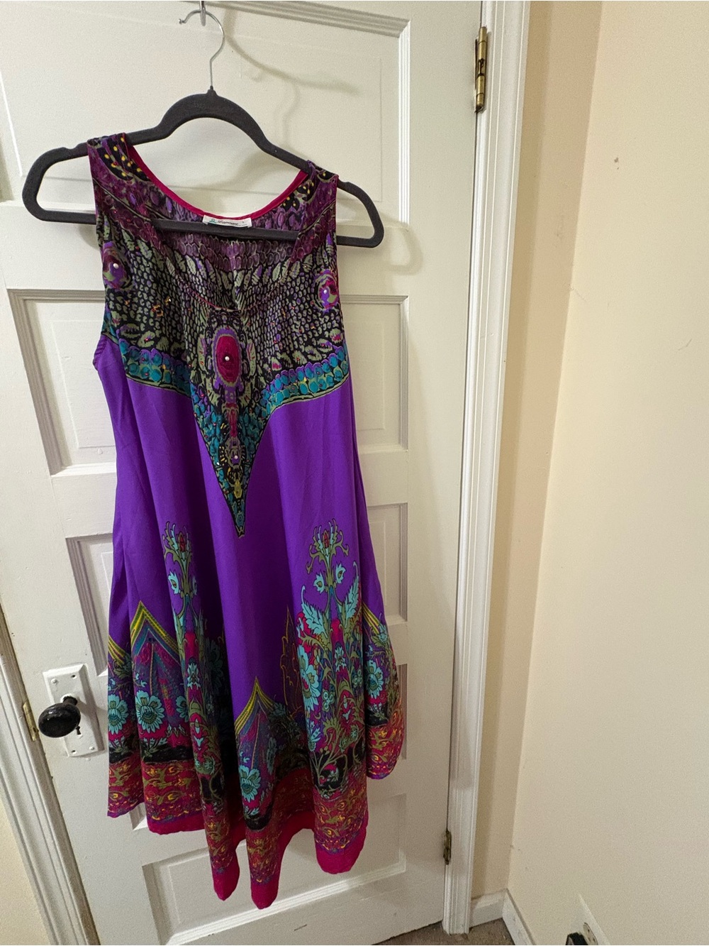 Bohemian Purple Floral A-Line Women's Dress